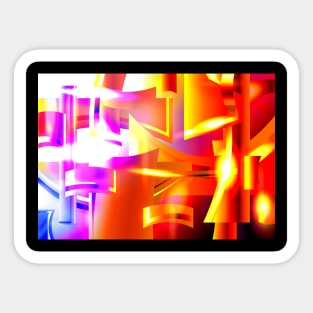 Golden Angelic Armor (Geometric Abstract Digital Art) #08 Sticker